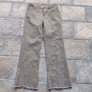 Olive Green Wide Leg Height Waited Pants
